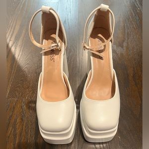 Wet Kiss Women’s White 6” Platform High Heels Buckle Strap